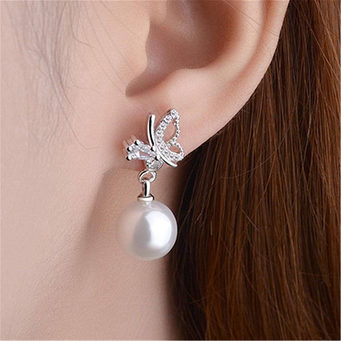 Fascinating Butterfly with Pearl Drop Earrings  | STYLIZE FASHION