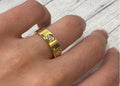 Cartier-Style Golden Stone Ring | STYLIZE FASHION