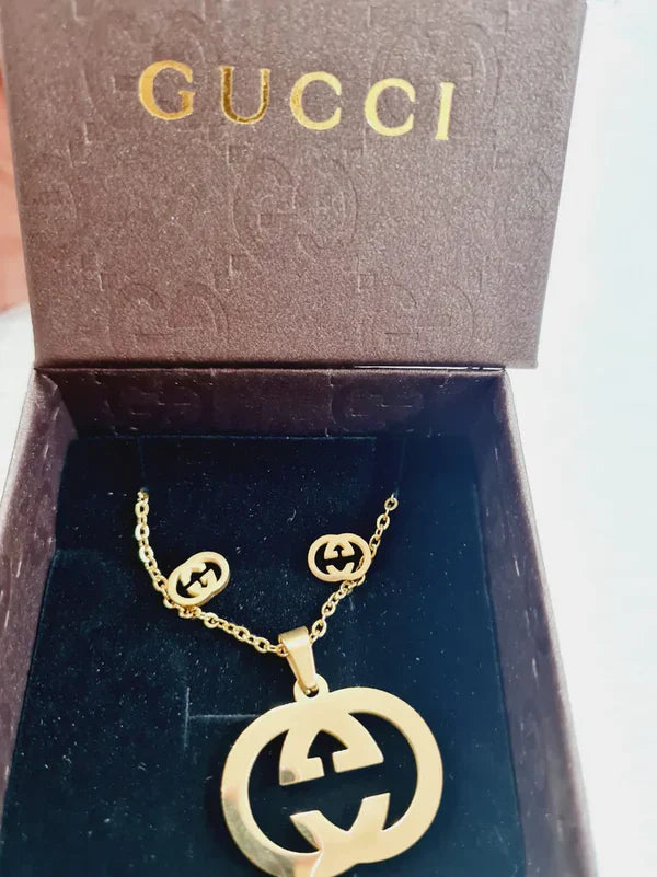 Gold GG Stainless Steel Jewelry Set | STYLIZE FASHION