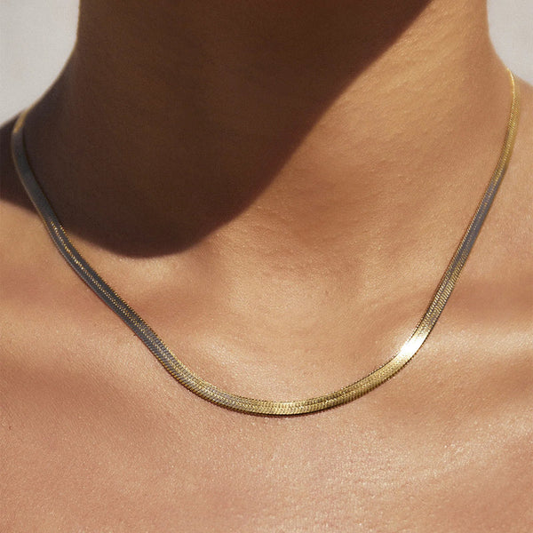 Gold and Silver Snake Chain Necklace | STYLIZE FASHION