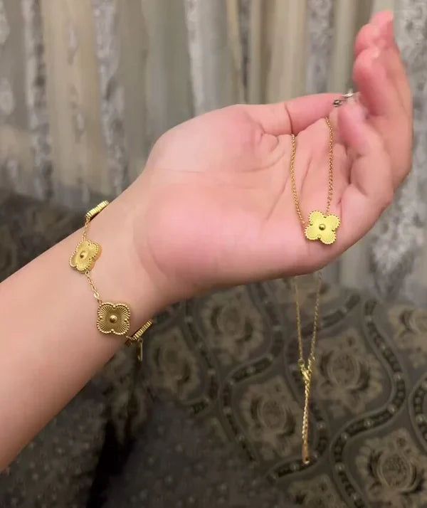 Golden Stainless Steel Jewelry Set | STYLIZE FASHION