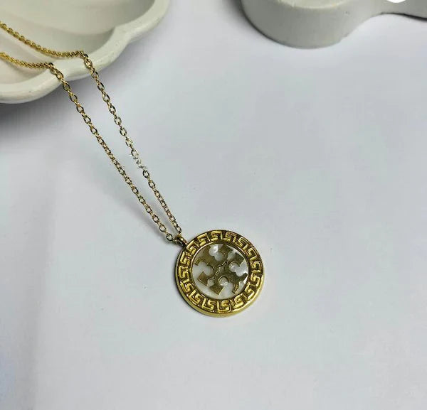 Golden Stainless Steel Tory Necklace | STYLIZE FASHION