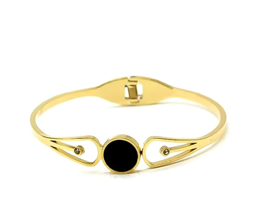 Fancy Single Dot Stainless Steel Bangle