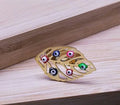 Lucky Leaf Colorful Eye Ring | STYLIZE FASHION