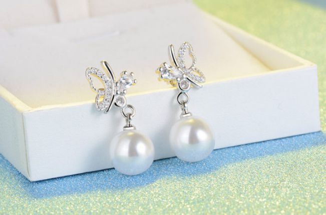 Fascinating Butterfly with Pearl Drop Earrings  | STYLIZE FASHION