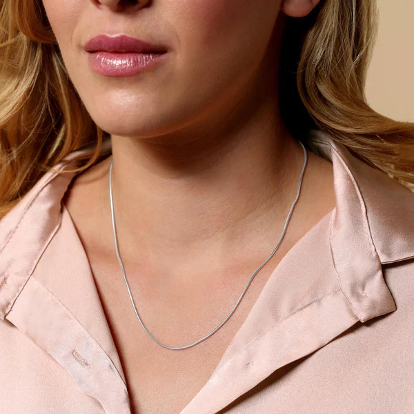 Silver Snake Chain Necklace | STYLIZE FASHION