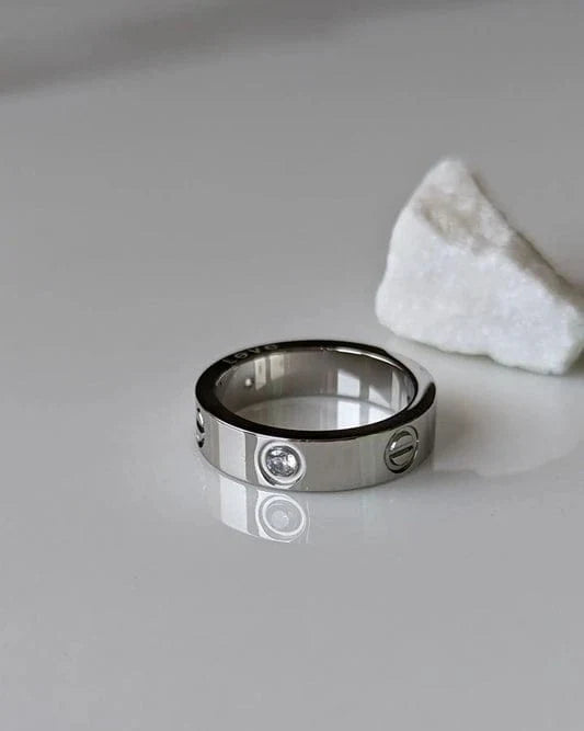 Silver Solitaire Stone Ring | STYLIZE FASHION