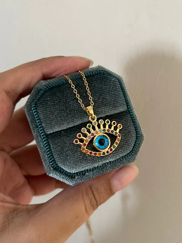 Stainless Steel Evil Eye Necklace | STYLIZE FASHION