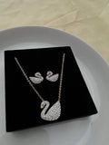 Sterling Silver Swan Necklace Set | STYLIZE FASHION