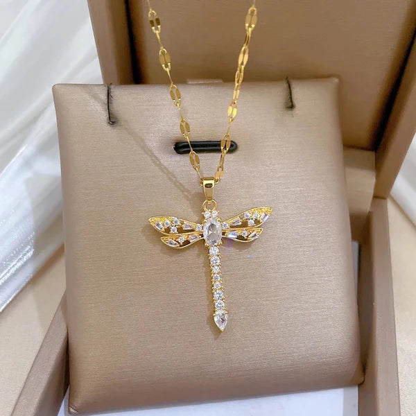 Titanium Gold Stone Pendant Necklace | STYLIZE FASHION