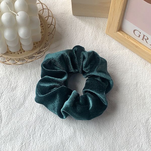 Velvet Bow Hair Scrunchies British Racing Green | STYLIZE FASHION