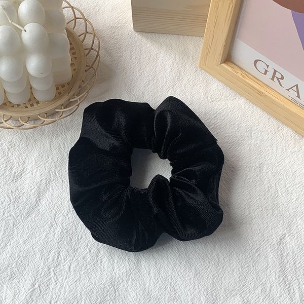 Velvet Bow Hair Scrunchies Black | STYLIZE FASHION