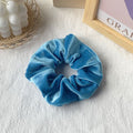 Velvet Bow Hair Scrunchies Deep Sky Blue | STYLIZE FASHION
