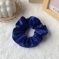Velvet Bow Hair Scrunchies Dodger Blue | STYLIZE FASHION