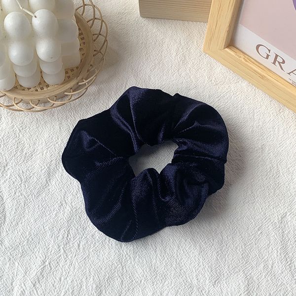 Velvet Bow Hair Scrunchies Space Blue | STYLIZE FASHION