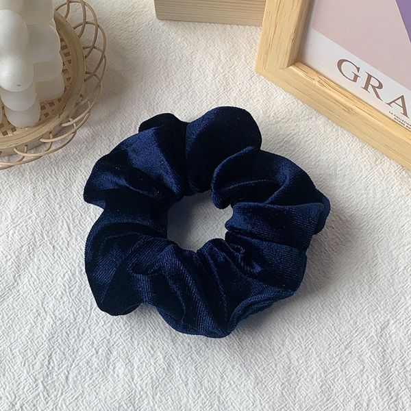Velvet Bow Hair Scrunchies Navy Blue | STYLIZE FASHION