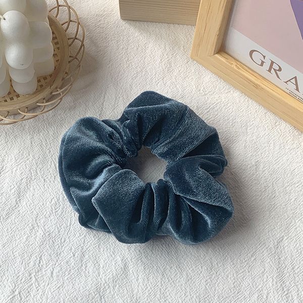 Velvet Bow Hair Scrunchies Sky Blue | STYLIZE FASHION