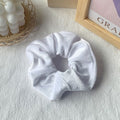 Velvet Bow Hair Scrunchies White | STYLIZE FASHION