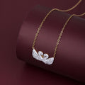 White Swan Double Pendant Necklace | STYLIZE FASHION